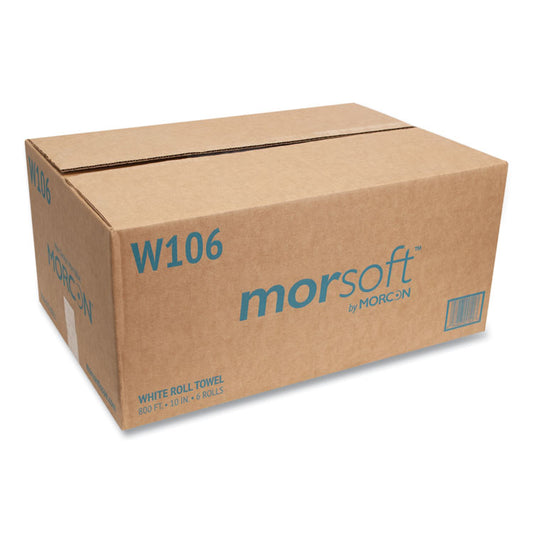 10 Inch Roll Towels, 1-Ply, 10" x 800 ft, White, 6 Rolls/Carton