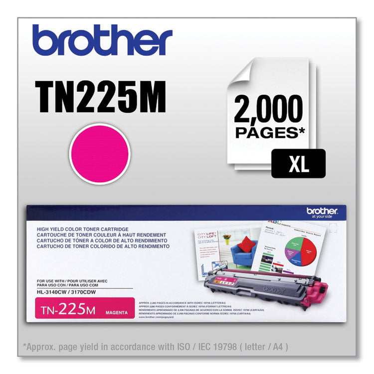 TN225M High-Yield Toner, 2,200 Page-Yield, Magenta