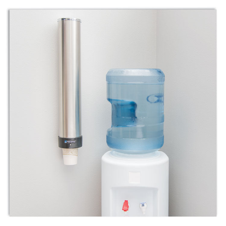 Large Water Cup Dispenser with Removable Cap, For 12 oz to 24 oz Cups, Stainless Steel