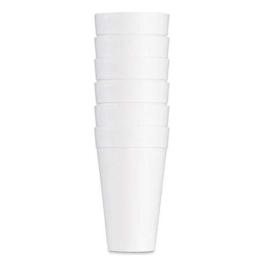 Foam Drink Cups, 32 oz., White, 25/Bag, 20 Bags/Carton
