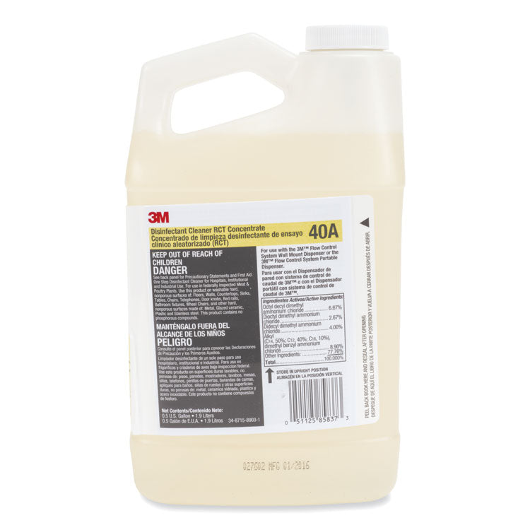Disinfectant Cleaner RCT Concentrate, 0.5 gal Bottle, Fragrance-Free, 4/Carton