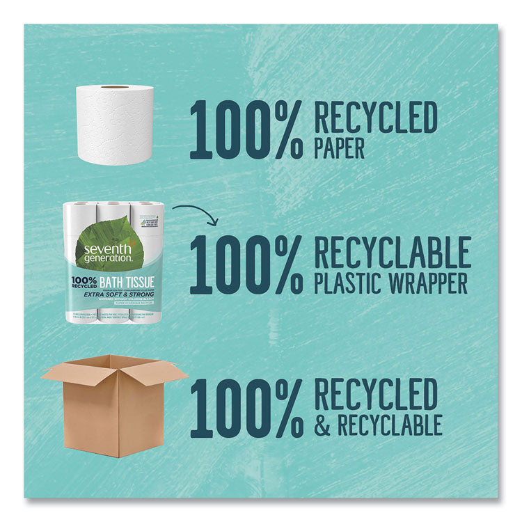 100% Recycled Bathroom Tissue, Septic Safe, 2-Ply, White, 240 Sheets/Roll, 24 Rolls/Pack, 2 Packs/Carton