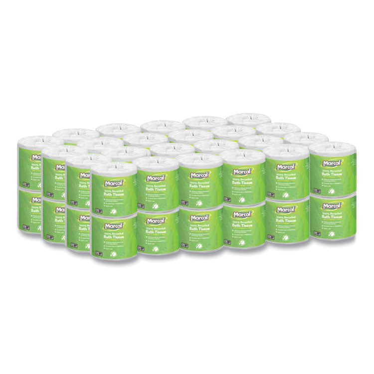 100% Recycled Two-Ply Bath Tissue, Individually Wrapped Rolls, Septic Safe, White, 330 Sheets/Roll, 48 Rolls/Carton