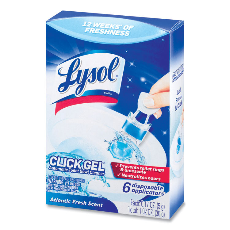 Click Gel Automatic Toilet Bowl Cleaner, Atlantic Fresh Scent, 6/Box, 4 Boxes/Carton