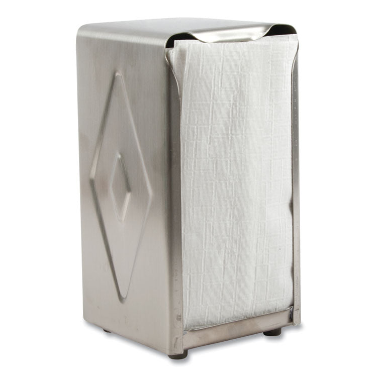 Tabletop Napkin Dispenser, Tall Fold, 3.75 x 4 x 7.5, Chrome