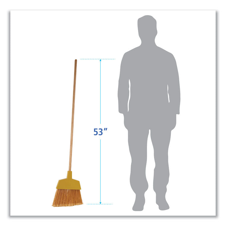 Angler Broom, 53" Length, Yellow, 12/Carton