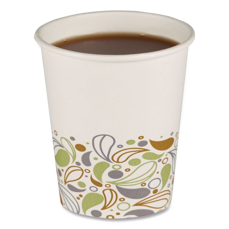 Deerfield Printed Paper Hot Cups, 8 oz, 50/Sleeve, 20 Sleeves/Carton