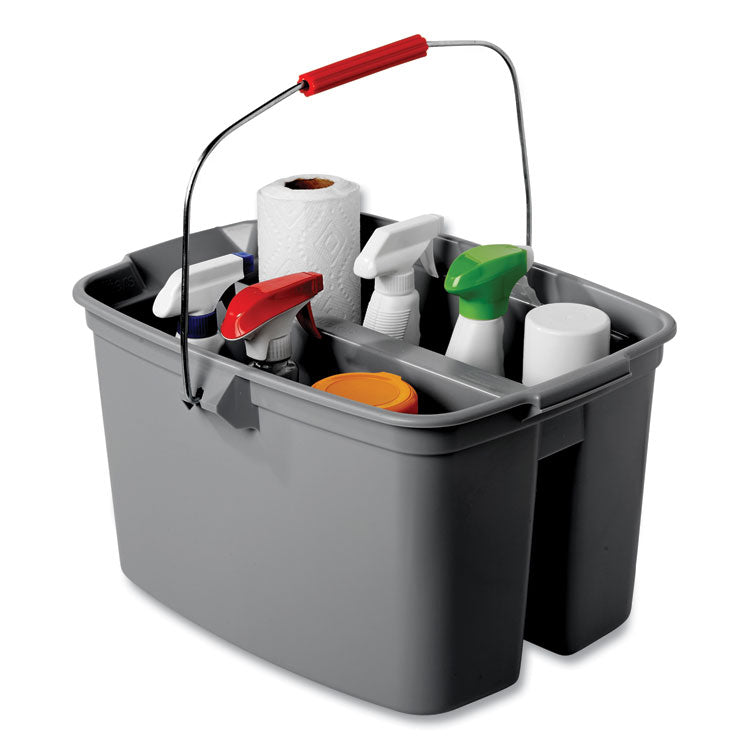 Double Utility Pail, 19 qt, Plastic, Gray