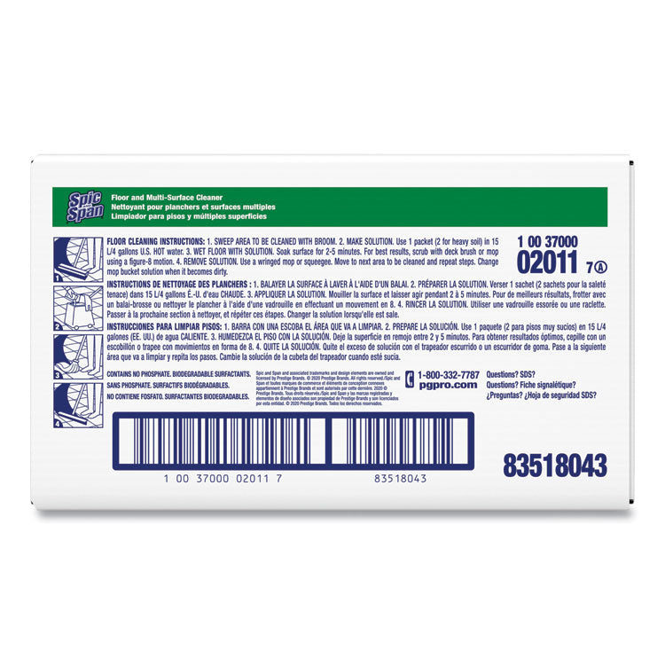 Liquid Floor Cleaner, Fresh Scent, 3 oz Packet, 45/Carton