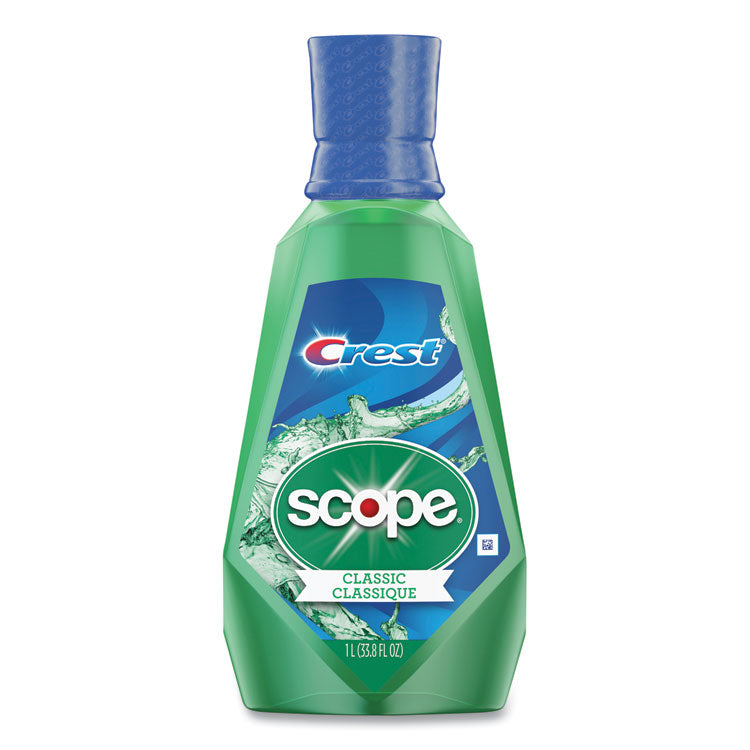 Plus Scope Mouth Rinse, Classic Mint Flavor, 1 L Bottle, 6/Carton