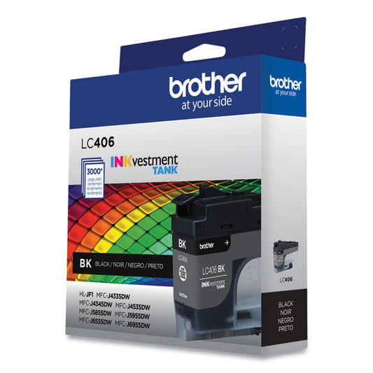 LC406BKS INKvestment Ink, 3,000 Page-Yield, Black