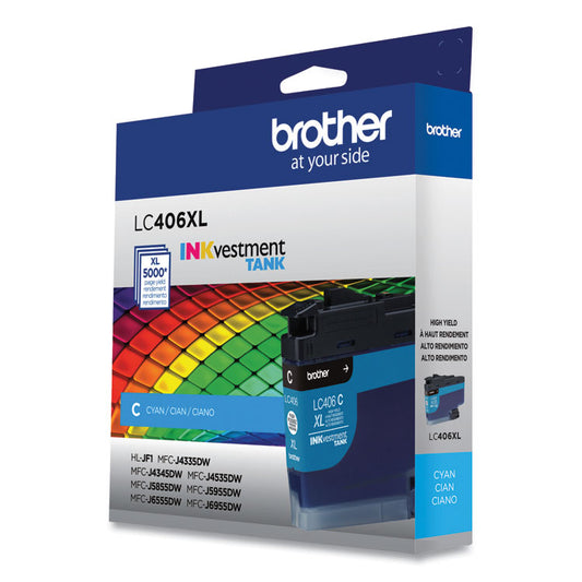 LC406XLCS INKvestment High-Yield Ink, 5,000 Page-Yield, Cyan