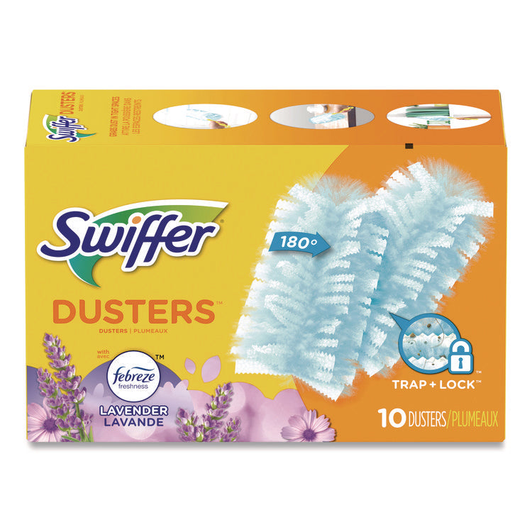 Dusters Refill, DustLock Fiber, Lavender Vanilla Scent, Light Blue, 10/Box, 4 Boxes/Carton
