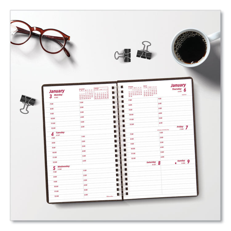 DuraFlex Weekly Planner, 8 x 5, Black Cover, 12-Month (Jan to Dec): 2026