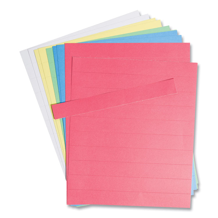 Data Card Replacement Sheet, 8.5 x 11 Sheets, Perforated at 1", Assorted, 10/Pack
