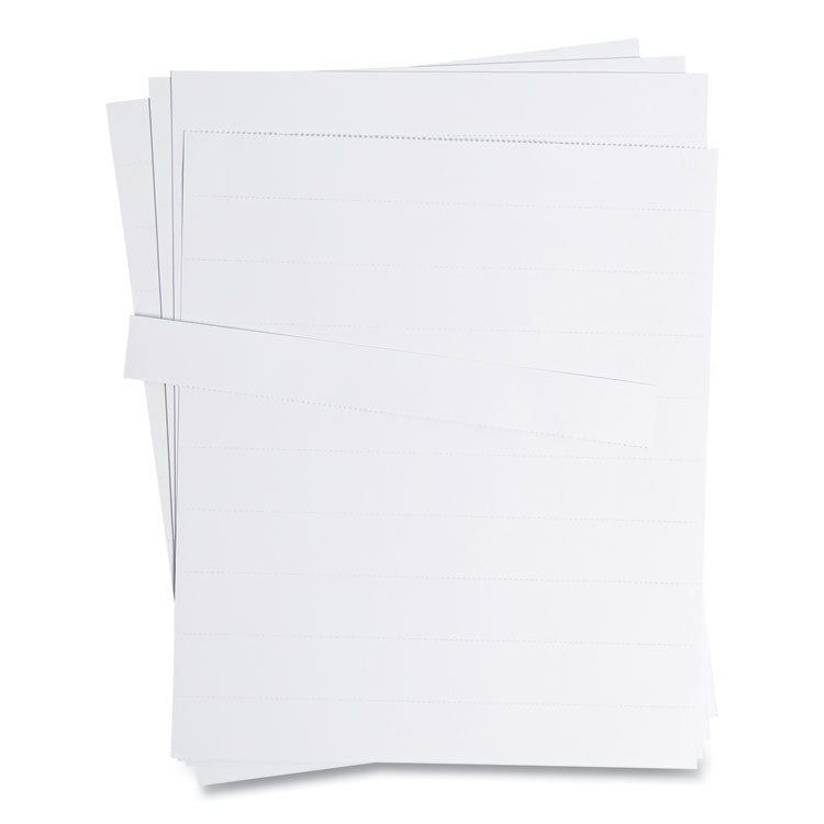 Data Card Replacement Sheet, 8.5 x 11 Sheets, Perforated at 1", White, 10/Pack