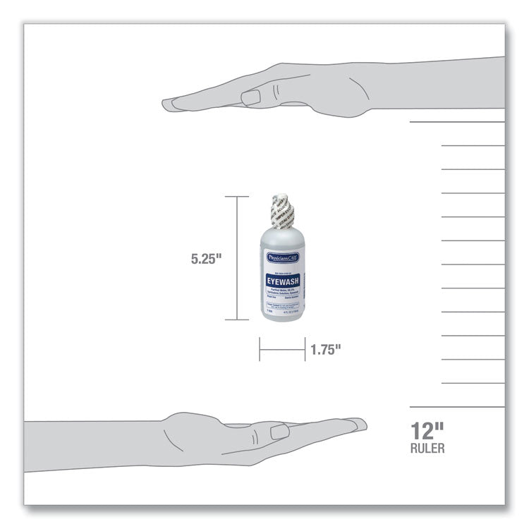 First Aid Refill Components Disposable Eye Wash, 4 oz. Bottle