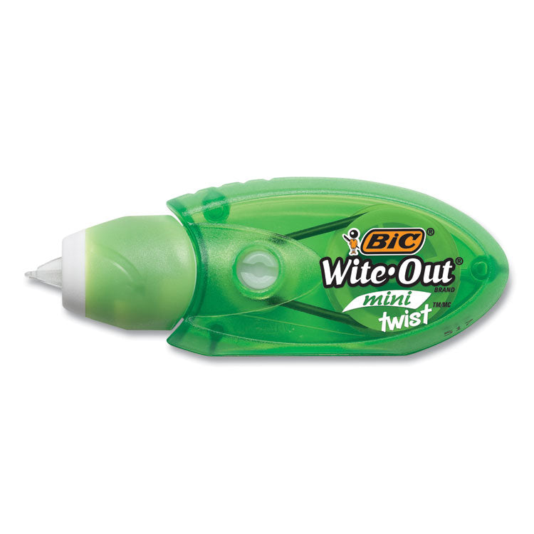 Wite-Out Brand Mini Twist Correction Tape, Non-Refillable, 0.2" x 26.17 ft, White Tape, Assorted Dispenser Colors, 2/Pack