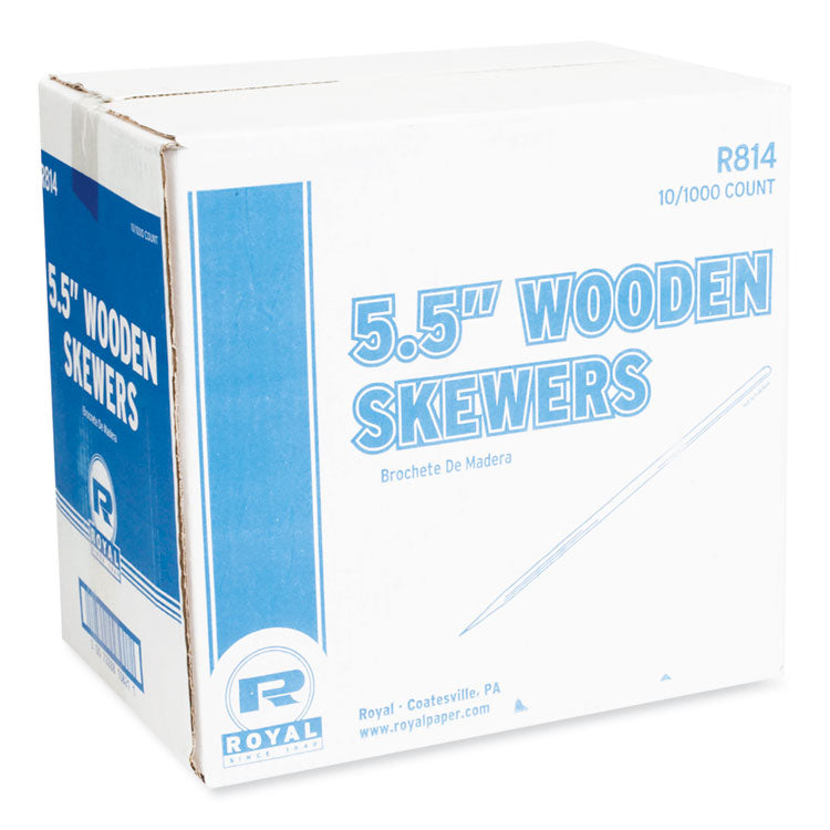 Bamboo Skewers, Paper, 5.5", Brown, 10,000/Carton