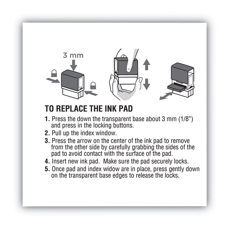 Replacement Ink Pad for 2000PLUS 1SI60P, 3.13" x 0.25", Blue