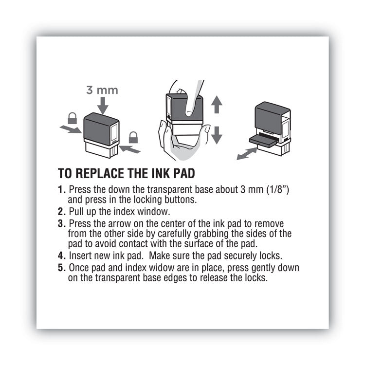 Replacement Ink Pad for 2000PLUS 1SI50P, 2.81" x 0.25", Red