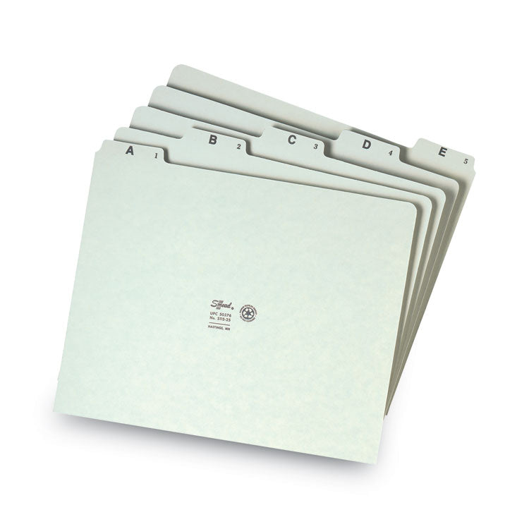 Alphabetic Top-Tab Indexed File Guide Set, 1/5-Cut Top Tab, A to Z, 8.5 x 11, Green, 25/Set