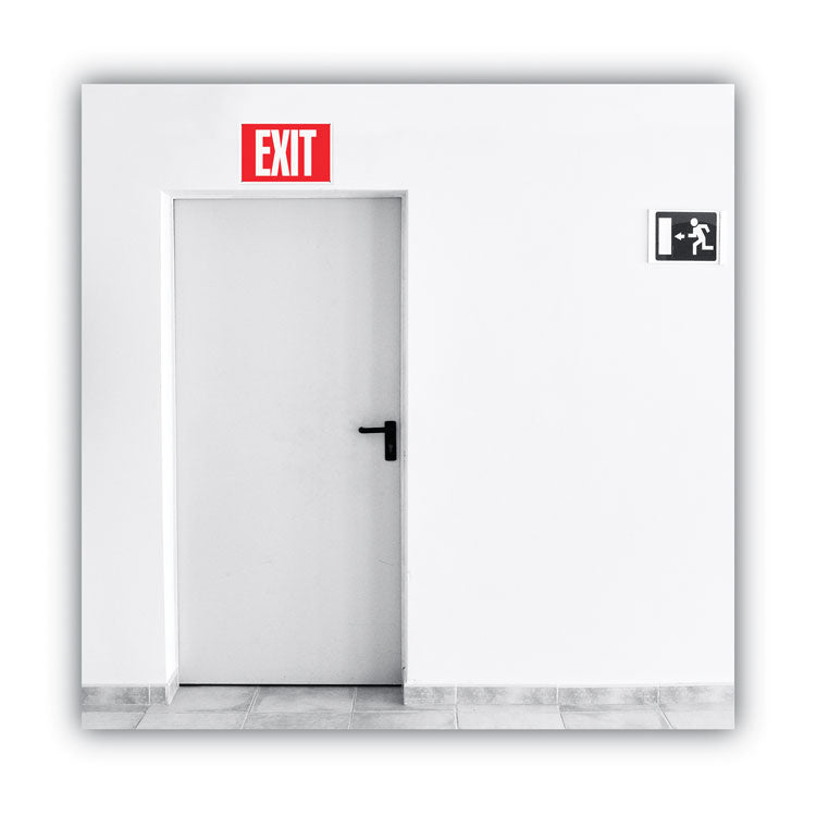 Glow-in-the-Dark Safety Sign, Exit, 12 x 8, Red
