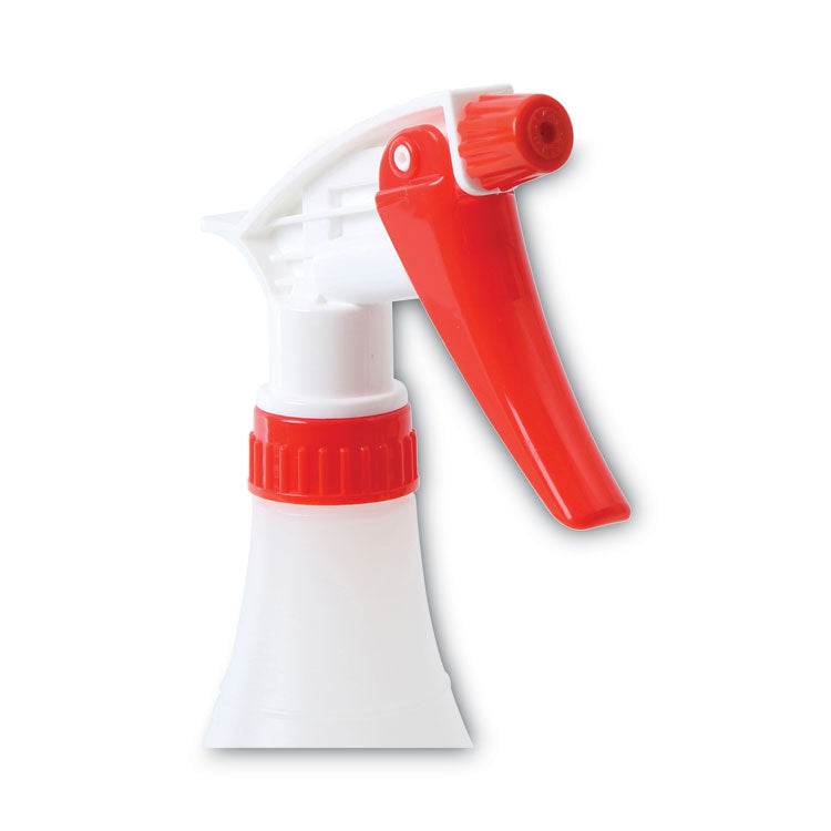 General Purpose Plastic Bottle with Trigger Spray, 32 oz, Clear/Red, 3/Pack