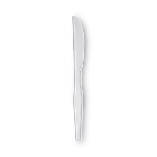 Plastic Cutlery, Heavyweight Knife, White, 100/Box