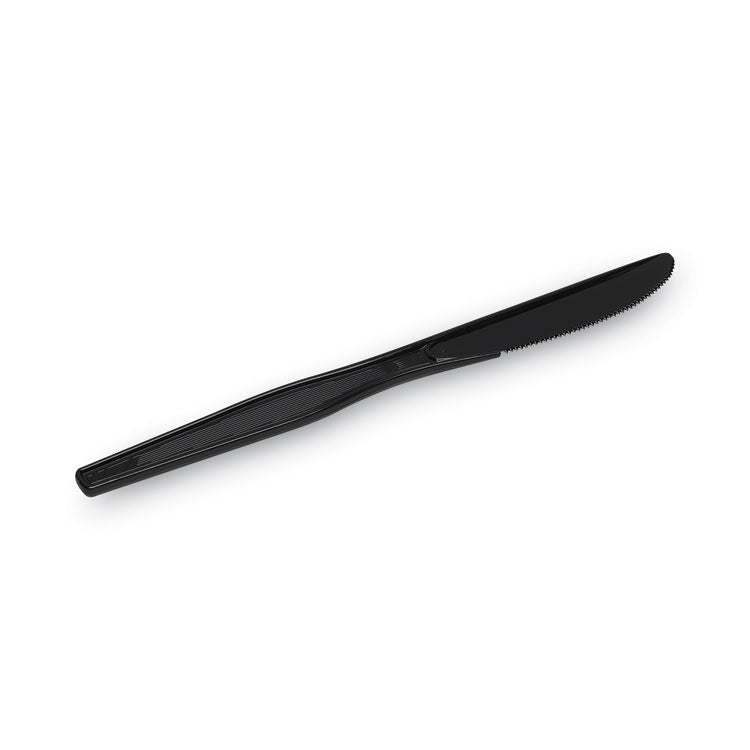 Plastic Tableware, Heavy Mediumweight Knife, Black, 100/Box, 10 Boxes/Carton
