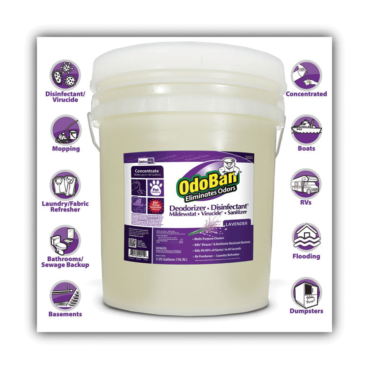 Concentrated Odor Eliminator and Disinfectant, Lavender, 5 gal Pail