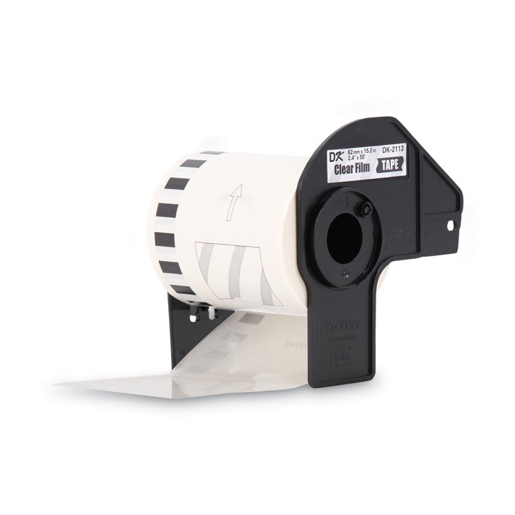 Continuous Film Label Tape, 2.4" x 50 ft Roll, Clear