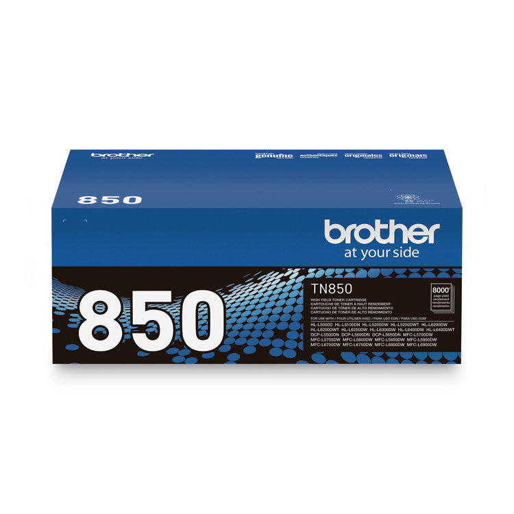 TN850 High-Yield Toner, 8,000 Page Yield, Black