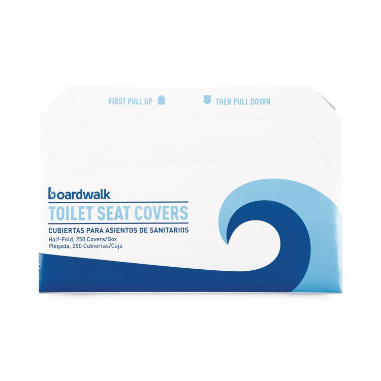 Premium Half-Fold Toilet Seat Covers, 14.17 x 16.73, White, 250/Sleeve, 10 Sleeves/Carton