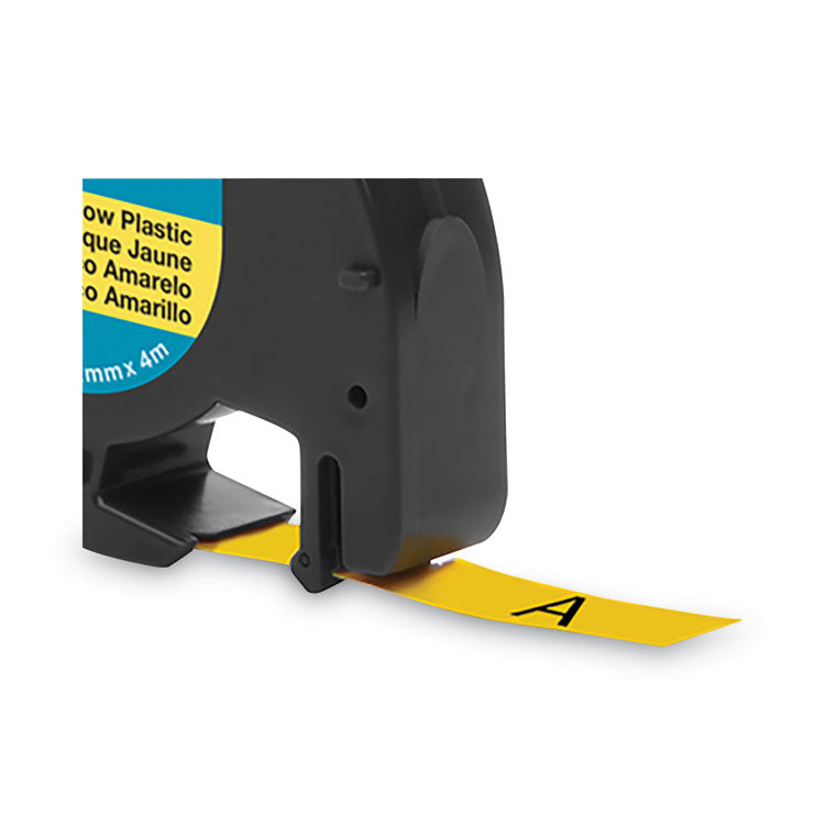LetraTag Plastic Label Tape Cassette, 0.5" x 13 ft, Yellow
