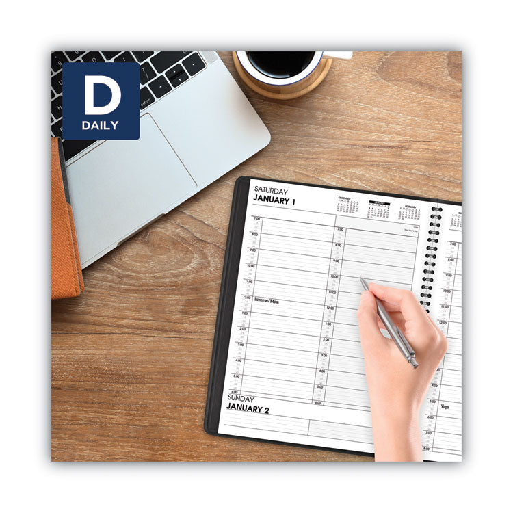 Two-Person Group Daily Appointment Book, 11 x 8, Black Cover, 12-Month (Jan to Dec): 2026