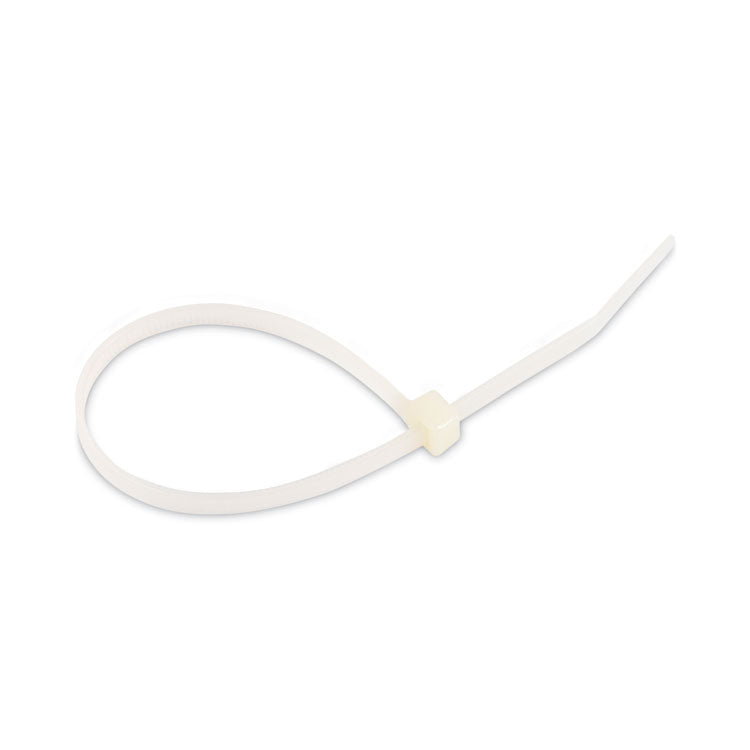 Nylon Cable Ties, 8 x 0.19, 50 lb, Natural, 1,000/Pack