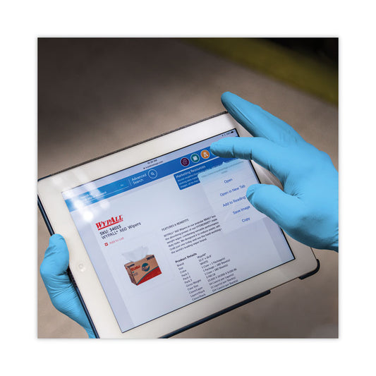 G10 Comfort Plus Blue Nitrile Gloves, Powder-Free, X-Large, 4 mil Thick, 9.5" Long, Light Blue, 100/Box