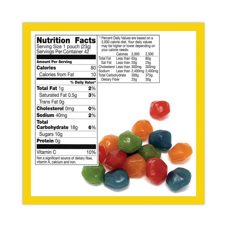 Fruit Gushers Fruit Snacks, Strawberry and Tropical Fruit Flavors, 0.8 oz, 42 Pouches/Carton