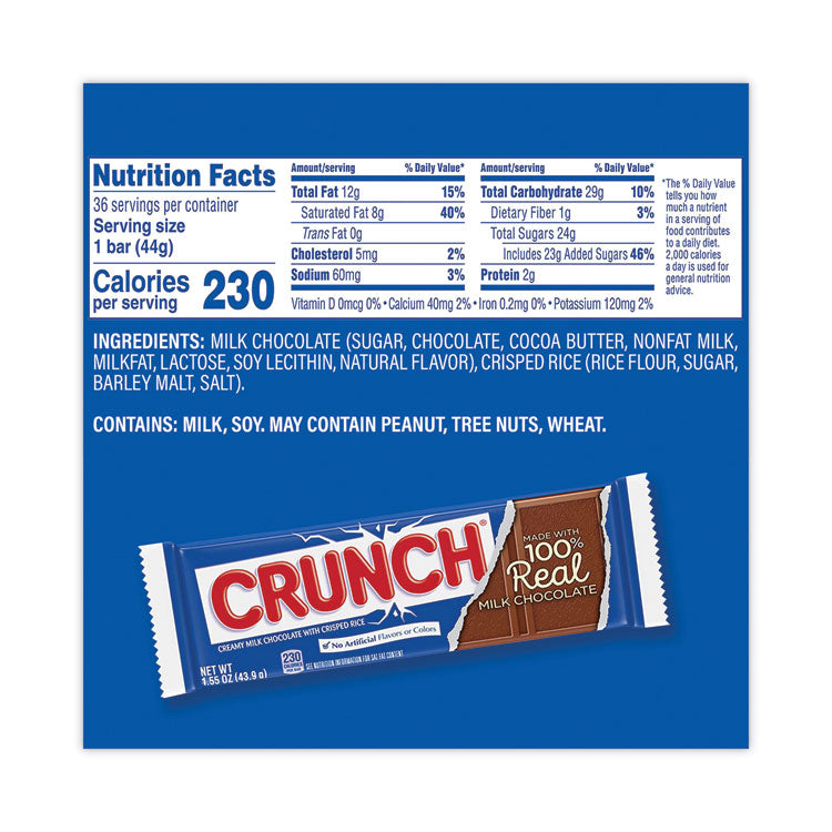 Crunch Bar, 1.55 oz Individually Wrapped, 36/Carton