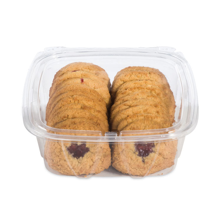 ClearPac SafeSeal Tamper-Resistant/Evident Containers, Flat Lid, 48 oz, Clear, Plastic, 100/Bag, 2 Bags/Carton
