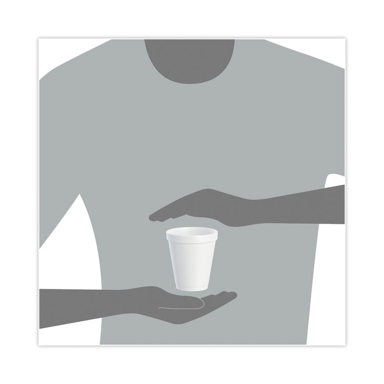 Foam Drink Cups, 8 oz, White, 25/Bag, 40 Bags/Carton
