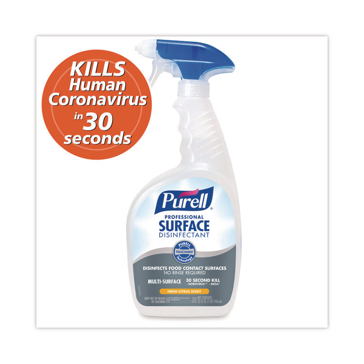 Professional Surface Disinfectant, Fresh Citrus Scent, 32 oz Spray Bottle, 6/Carton