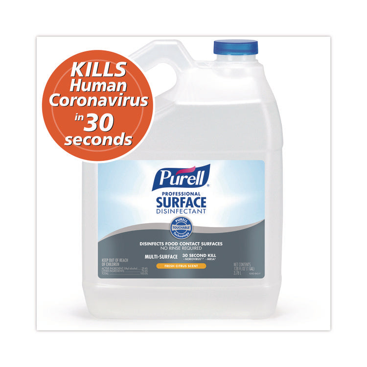 Professional Surface Disinfectant, Fresh Citrus Scent, 1 gal Bottle, 4/Carton