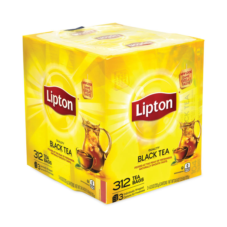 Tea Bags, Black, 0.07 oz Bags, 312 Bags/Carton