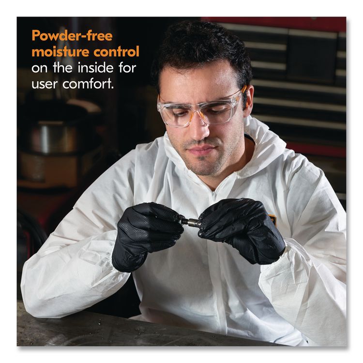 G10 Kraken Grip Nitrile Gloves, Small, 6 mil Thick, 9.5" Long, Black, 100/Box, 10 Boxes/Carton