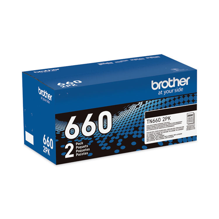 TN6602PK High-Yield Toner, 2,600 Page-Yield, Black, 2/Pack