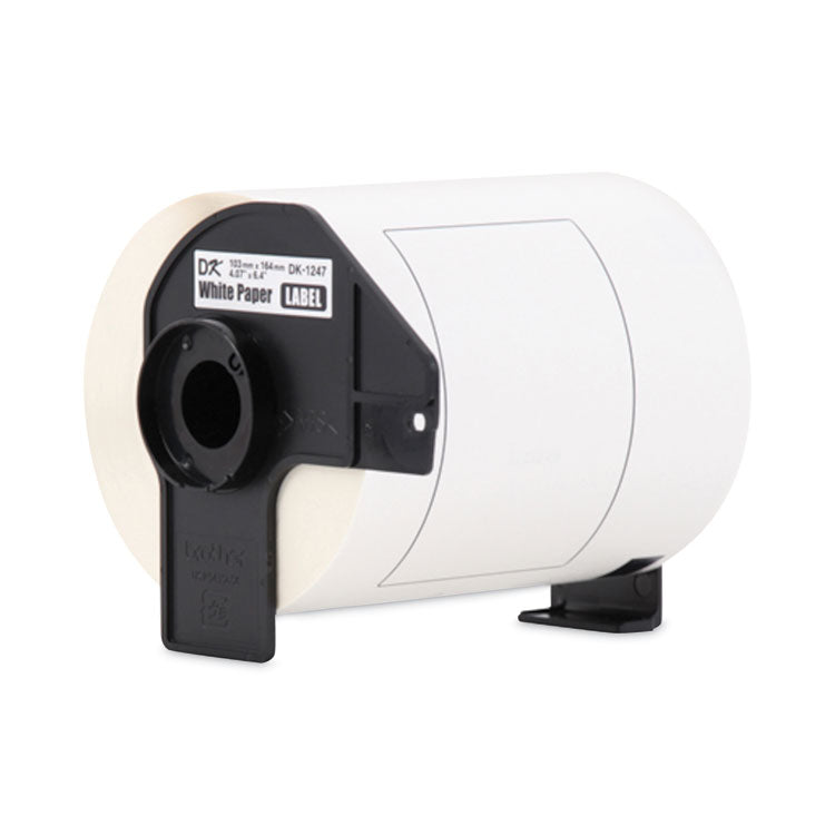 DK1247 Label Tape, 4.07" x 6.4", Black on White, 180 Labels/Roll