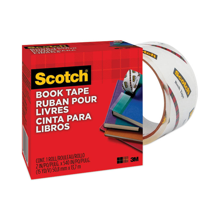 Book Tape, 3" Core, 2" x 15 yds, Clear
