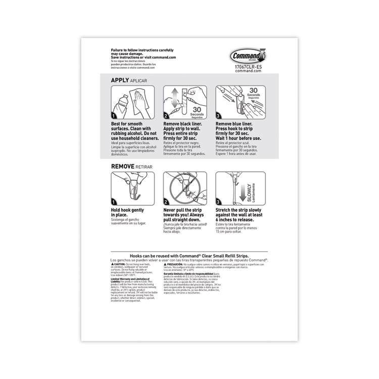 Small Clear Toggle-Wire Hooks, Metal Wire, Silver/Clear, Supports 0.5 lb, 9/Pack
